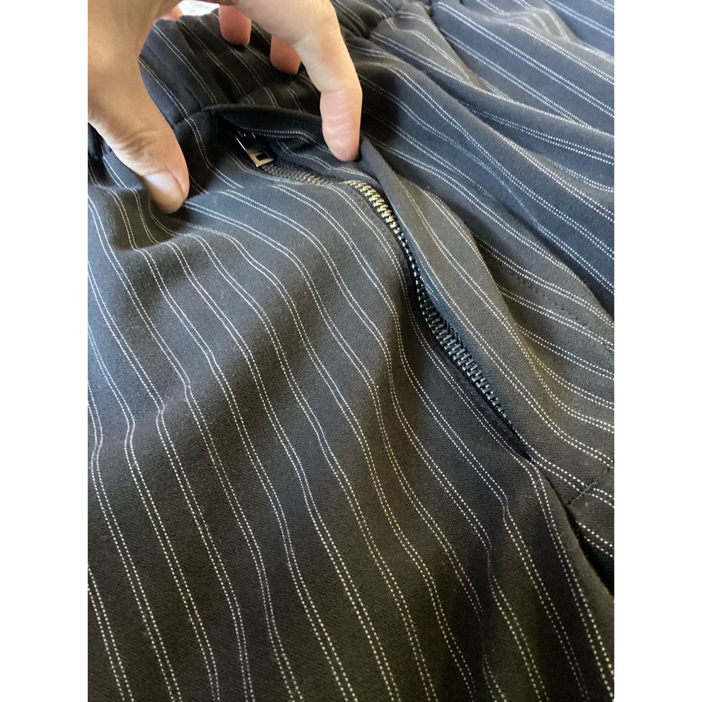 Club Monaco Women's Striped Pull On Elastic Waist Pants with Zipper Pockets L - Picture 7 of 12